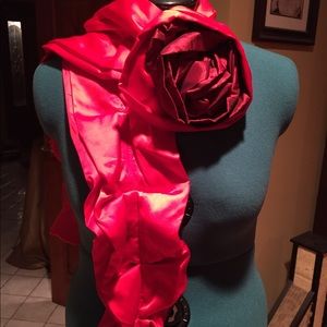 Red floral scarf by Wayne Kleski